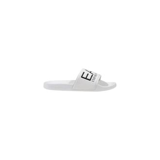 Emporio Armani Sliders, male, White, Size: 10 US Patterned PVC Slippers