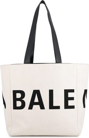 Balenciaga Black Ivory Canvas Handbag Tote Bag (Pre-Owned)