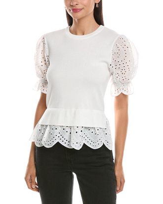 Nanette Lepore Eyelet Peekaboo Blouse