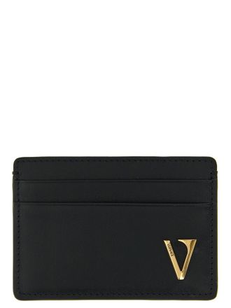 Versace V Logo Portafogli Nero-Uomo