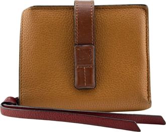 Loewe Brown Red Color Leather Wallet (Bi-Fold) (Pre-Owned)