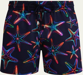 Vilebrequin Mens Disco Starfish-Print Swim Shorts