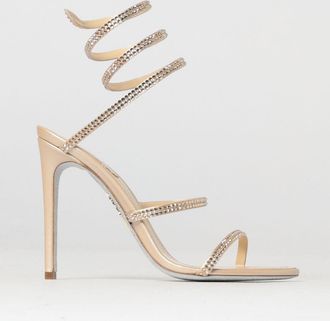 Rene Caovilla Sandalo Cleo in raso e pelle con strass
