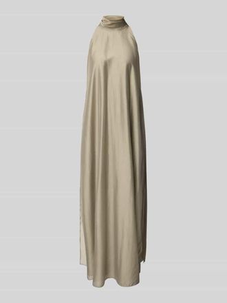 Jake*s Cocktailkleid aus Lyocell-Mix mit Stehkragen in Khaki, Gr&ouml;&szlig;e 40