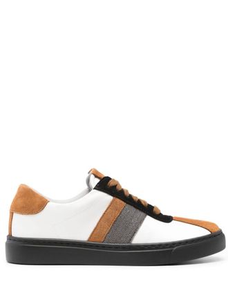 Fabiana Filippi bead-embellished lace-up sneakers - women - Leather - 37 - Black