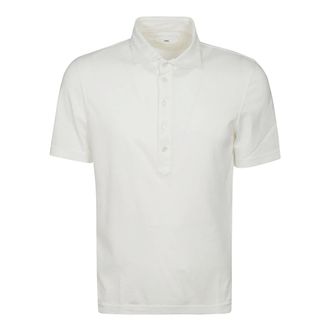 Fedeli White Cotton Polo Shirt Short Sleeves
