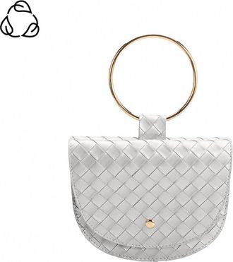 Melie Bianco Womens Felix Recycled Vegan Top Handle Bag In Silver