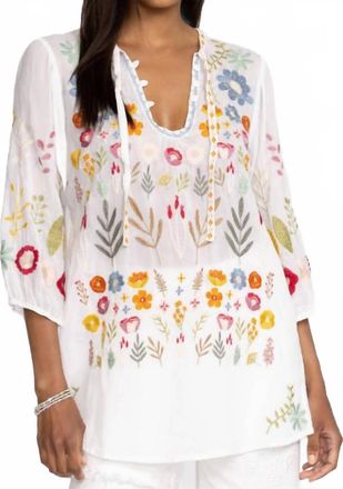 Johnny Was Mikah Tunic Top In White