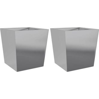 vidaXL Jardineras 2 Uds Acero Galvanizado 50x50x50 Cm Vidaxl