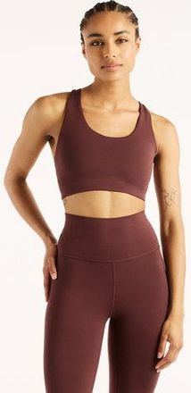 New Balance Mujer NB Define Train Bra en Marr&oacute;n, Poly Knit, Talla L