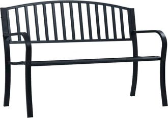 vidaXL Patio Bench Black 47.2 Steel