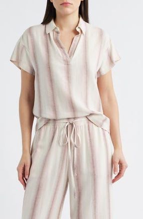 Cloth & Stone Stripe Short Sleeve Popover Top in Primrose Ombre Stripe at Nordstrom Rack, Size X-Large