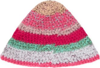 Red Valentino Beanies, female, Multicolor, Size: ONE SIZE Striped Beanie