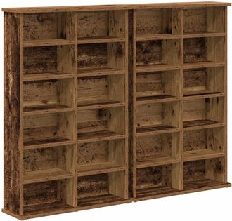 vidaXL Cabinet Para Cds 2 Uds. Madera Envejecida 60 X 17 X 92 Cm Vidaxl