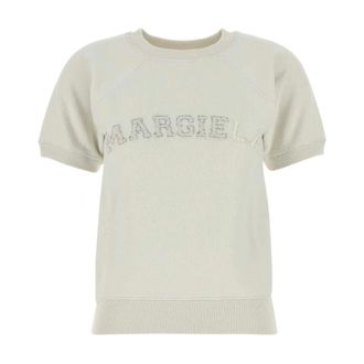 Maison Margiela Chalk Cotton Sweatshirt - female - Maison Margiela - T-Shirts - Gray - M - Tops