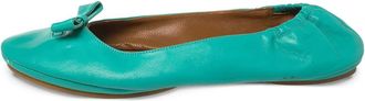 Fendi Bow Scrunch ballet flats - women - Leather/Leather/Leather/Rubber - 40 - Green