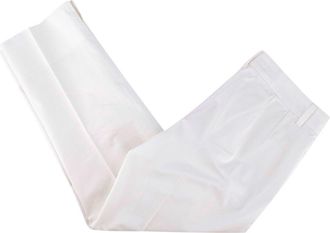 Dolce & Gabbana White Cotton Straight Cropped Trousers Size XS