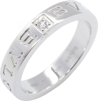 Bulgari Silver Clear White Gold (18K) Band Ring (Pre-Owned)