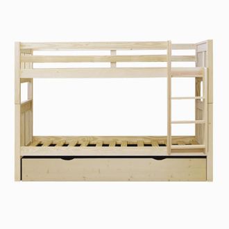 Muemue Litera + Cama De Arrastre Madera Blanco Lavado 90x190cm