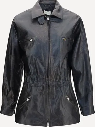 Magda Butrym Giacca in pelle vintage con coulisse Woman 38