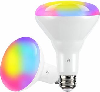 Jonathan Y Designs Smart BR30 Dimmable Light Bulb - Dimmable Color Changing LED; Compatible with Alexa and Google Home Assistant, No Hub Required in White at