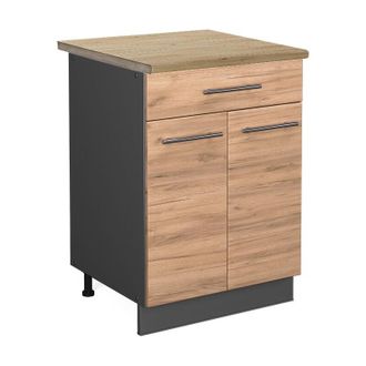 Vicco Mueble Bajo De Cocina Fame-line, Roble Dorado, 60 Cm Con Caj&oacute;n, Et Roble