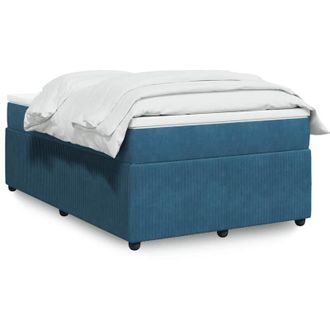 vidaXL Cama Box Spring Con Colch&oacute;n Terciopelo Azul Oscuro 120x200 Cm