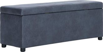 Les Tendances Les Tendances - Banco Con Compartimento Portaobjetos 116 Cm Piel Antelina Gris 020010758