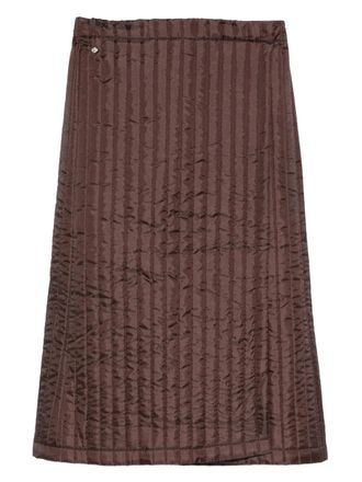 Bless Nº08 Monpe midi skirt - unisex - Nylon/Polyester - L - Brown