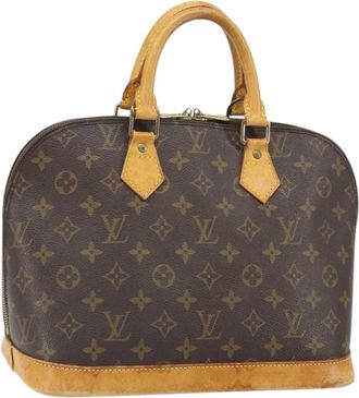 Louis Vuitton Alma Handbag Monogram Canvas Brown Canvas Handbag (Pre-Owned)