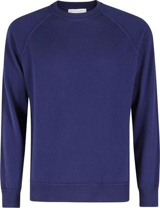 FILIPPO DE LAURENTIIS Truien & Vesten, Heren, Blauw, XL, Wol, Girocollo Raglan Lana Cashmere