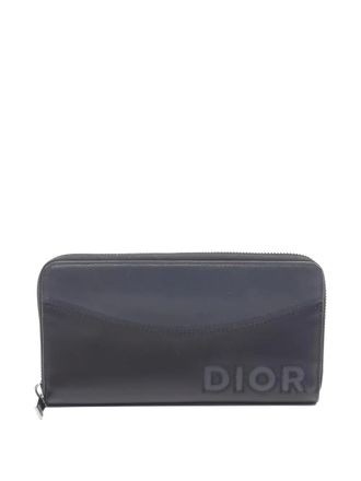 Dior 2010s logo-detail leather wallet - men - Calf Leather - One Size - Black