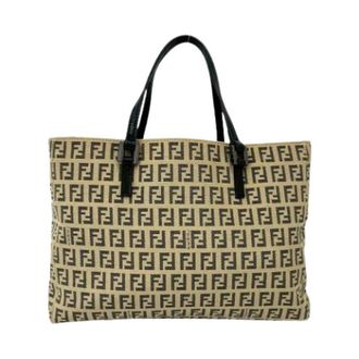 Fendi Pre-owned Tote Bags, female, Beige, Size: ONE SIZE Pre-owned Vintage Nylon Tote Bag