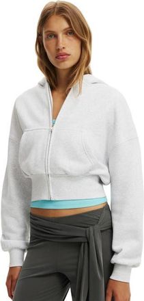 Cotton On Womens Oversized Zip Through Hoodie in Light Grey Marle at Nordstrom, Size Xx-Small