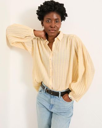 Fat Face FatFace Ebby Yellow Regular Stripe Blouse