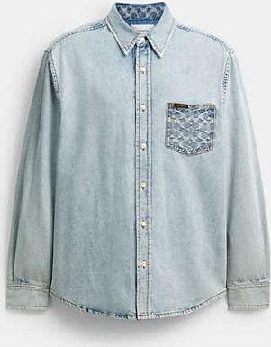 Coach Long Sleeve Denim Shirt In Organic Cotton