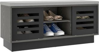 Costway Costway - Banco Zapatero, Zapatero Con Asiento Con 6 Compartimentos De Almacenamiento Y 3 Estantes Ajustables, Banco Para Zapatos Con Coj&iacute;n Y 2 Puerta