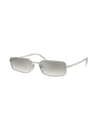 Prada SPRA601BC80G Rectangle Metal Sunglasses - Silver