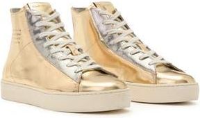 AllSaints Tana Metallic High Top Sneaker in Gold/Silver at Nordstrom Rack, Size 6Us / 36Eu