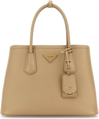Prada Sand Leather Small Double Handbag