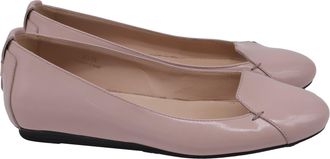 Tod's Tods Round-Toe Ballet Flats in Pink Patent Leather