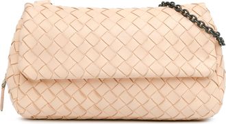 Bottega Veneta Pre-owned Womens Mini Intrecciato Expandable Chain Crossbody - Nude Leather - One Size