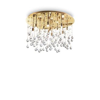 Netlighting Moonlight 12 Light Large Semi Flush Ceiling Pendant Gold G9