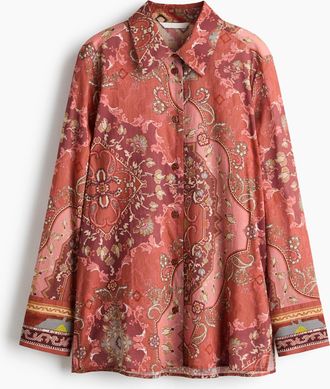 H&M Baumwollbluse mit Print - Orange