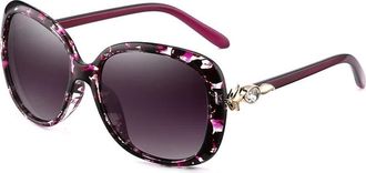 Generic Polarized Sunglasses UV400 Protection for Women with Exquisite Fox Decoration - Ideal for Travel and Stylish Face Retouching