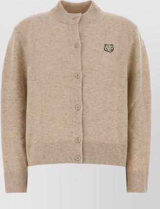 Maison Kitsun&eacute; wool high-collar fine-knit cardigan