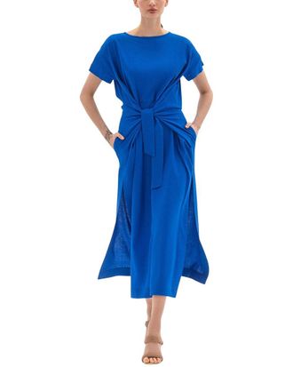BGL Fashion Bgl Linen-Blend Midi Dress