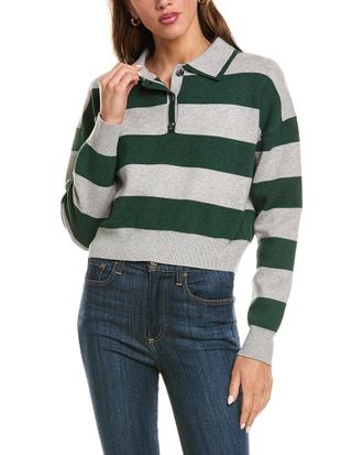 525 america Double Johnny Collar Rugby Stripe Pullover