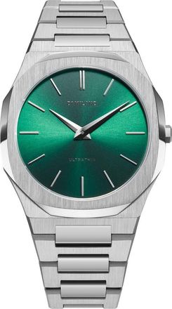 D1 Milano Scarabeo Ultra Thin Bracelet Watch, 40mm in Silver/Green at Nordstrom