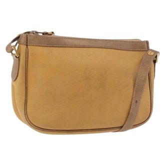 Loewe Pre-owned Shoulder Bag - Dames - Vintage Schoudertas - Beige - ONE Size - Leer - Vintage